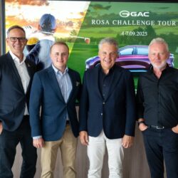 GAC ROSA Challenge Tour konferencja prasowa od lewej Radosław Frańczak Piotr Owczarek Łukasz Tomkiewicz Arkadiusz Muś